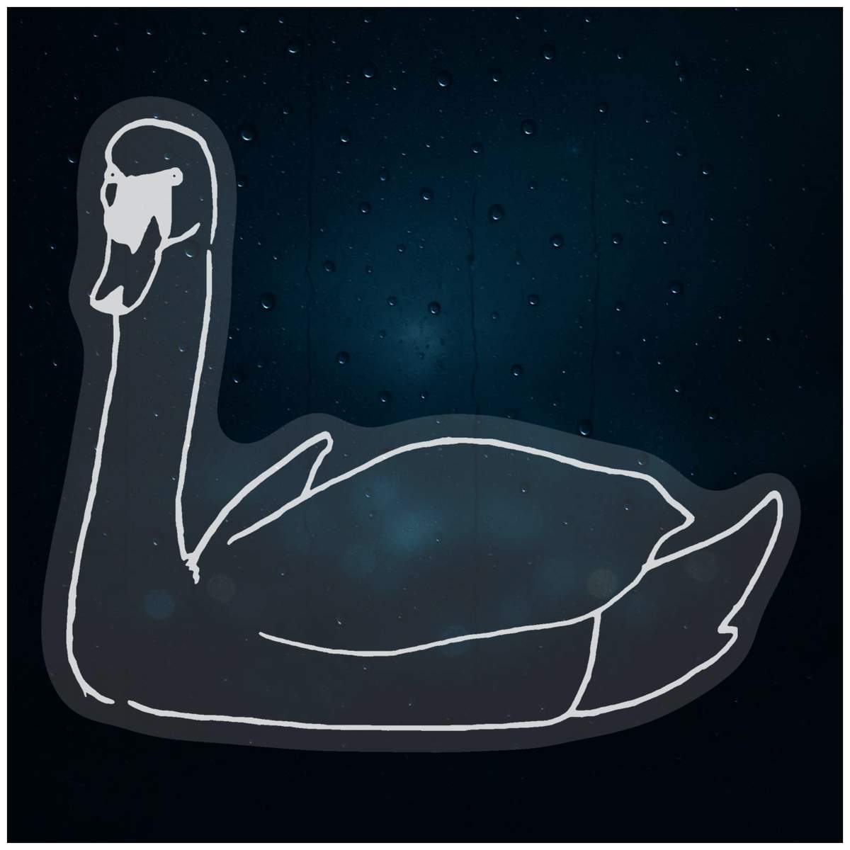 'Elegant Swan' Static Window Clings / Stickers (WC012530)