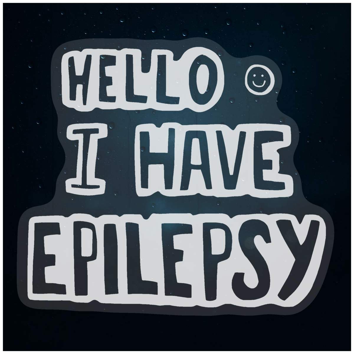 'Epilepsy Greeting' Static Window Cling / Decal - Removable Decal for Mirrors, Glass Doors and Cars (WC016434)