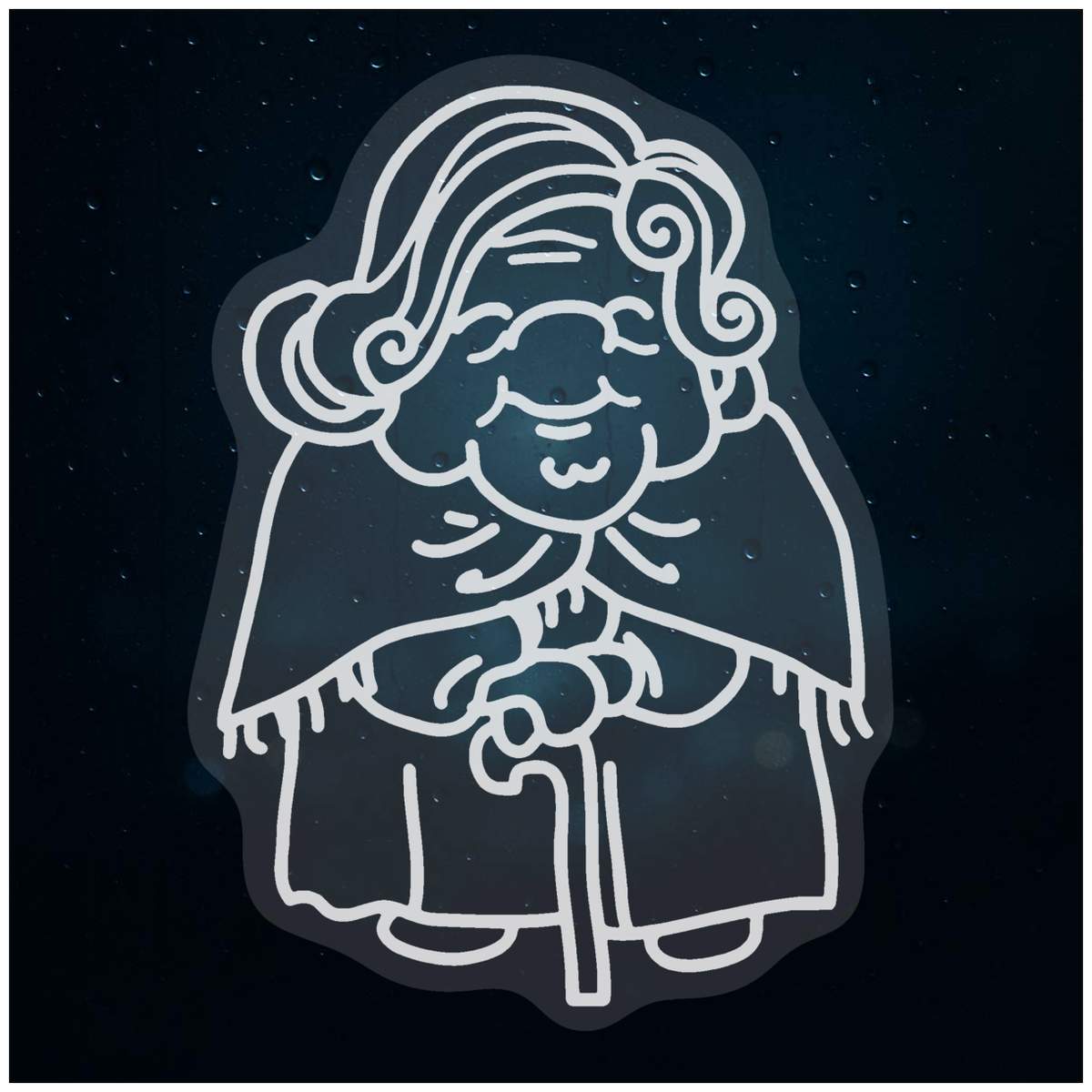 'Old Lady' Static Window Clings / Stickers (WC018857)