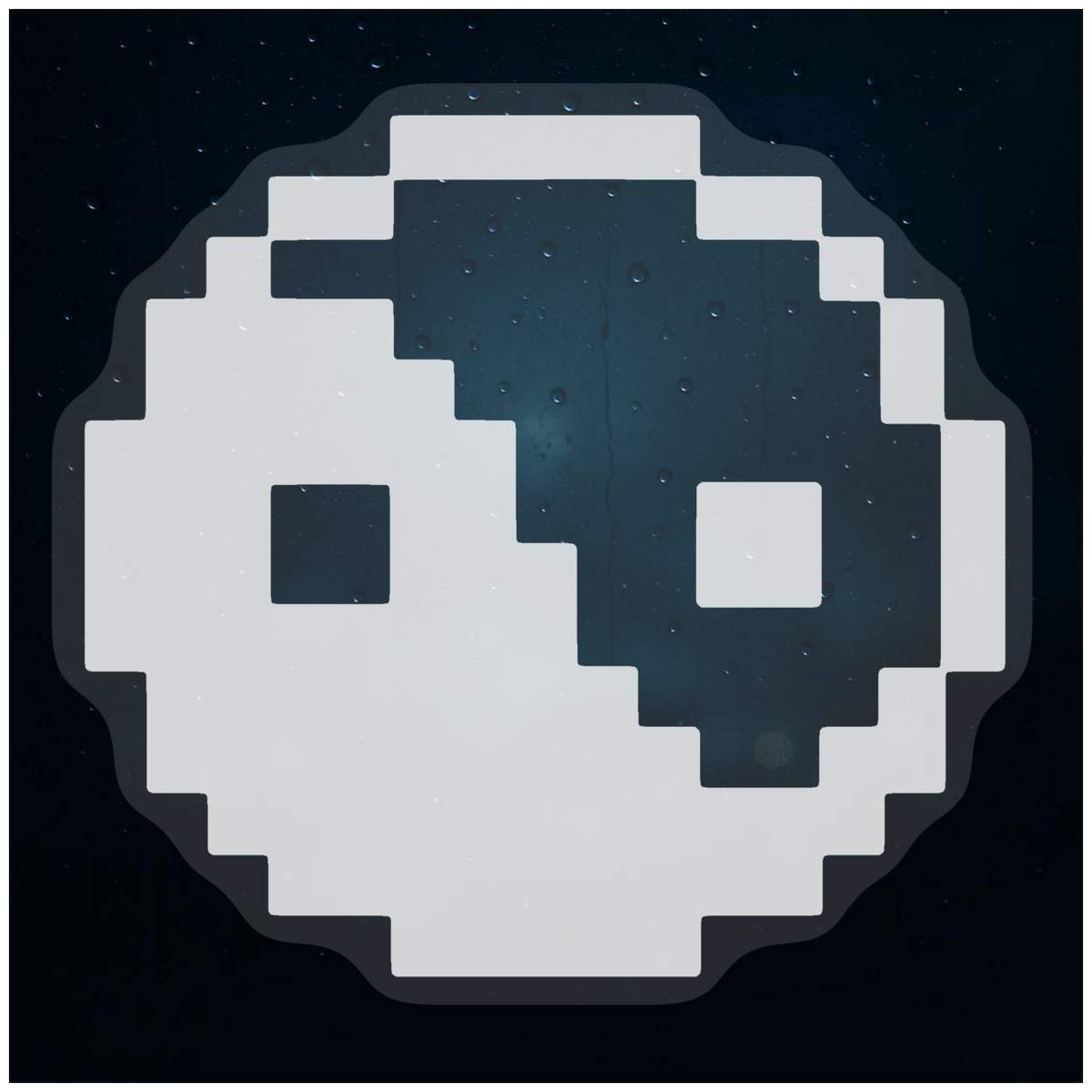 'Pixel Yin & Yang' Static Window Clings / Stickers (WC020773)