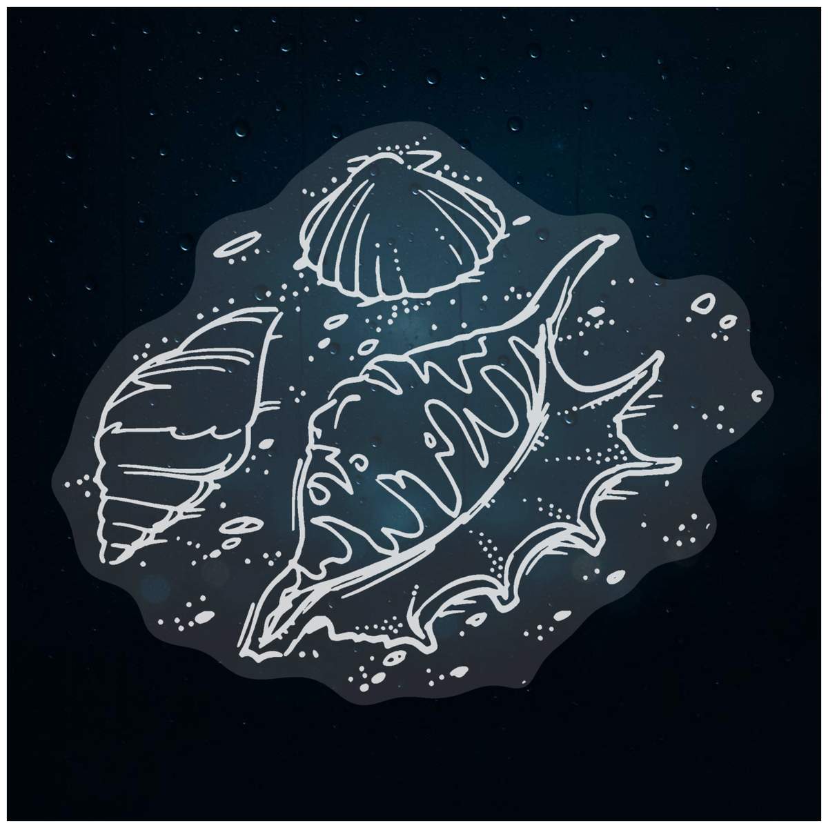 'Sea Shells' Static Window Clings / Stickers (WC021355)