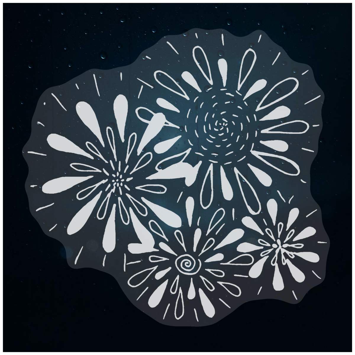 'Fireworks Display' Static Window Cling / Decal - Removable Decal for Mirrors, Glass Doors and Cars (WC021858)