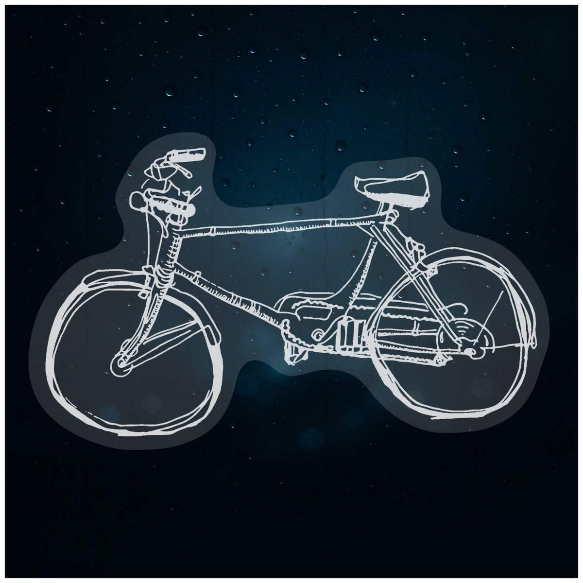 'Bicycle' Static Window Cling / Decal - Removable Decal for Mirrors, Glass Doors and Cars (WC022217)