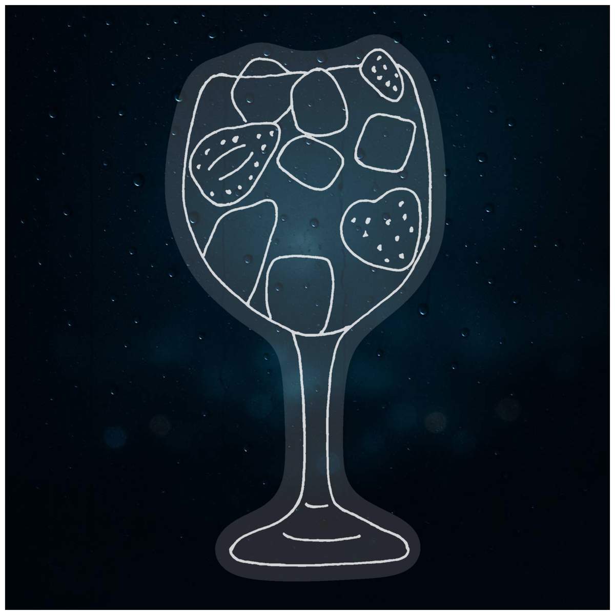 'Strawberry Gin' Static Window Clings / Stickers (WC023232)