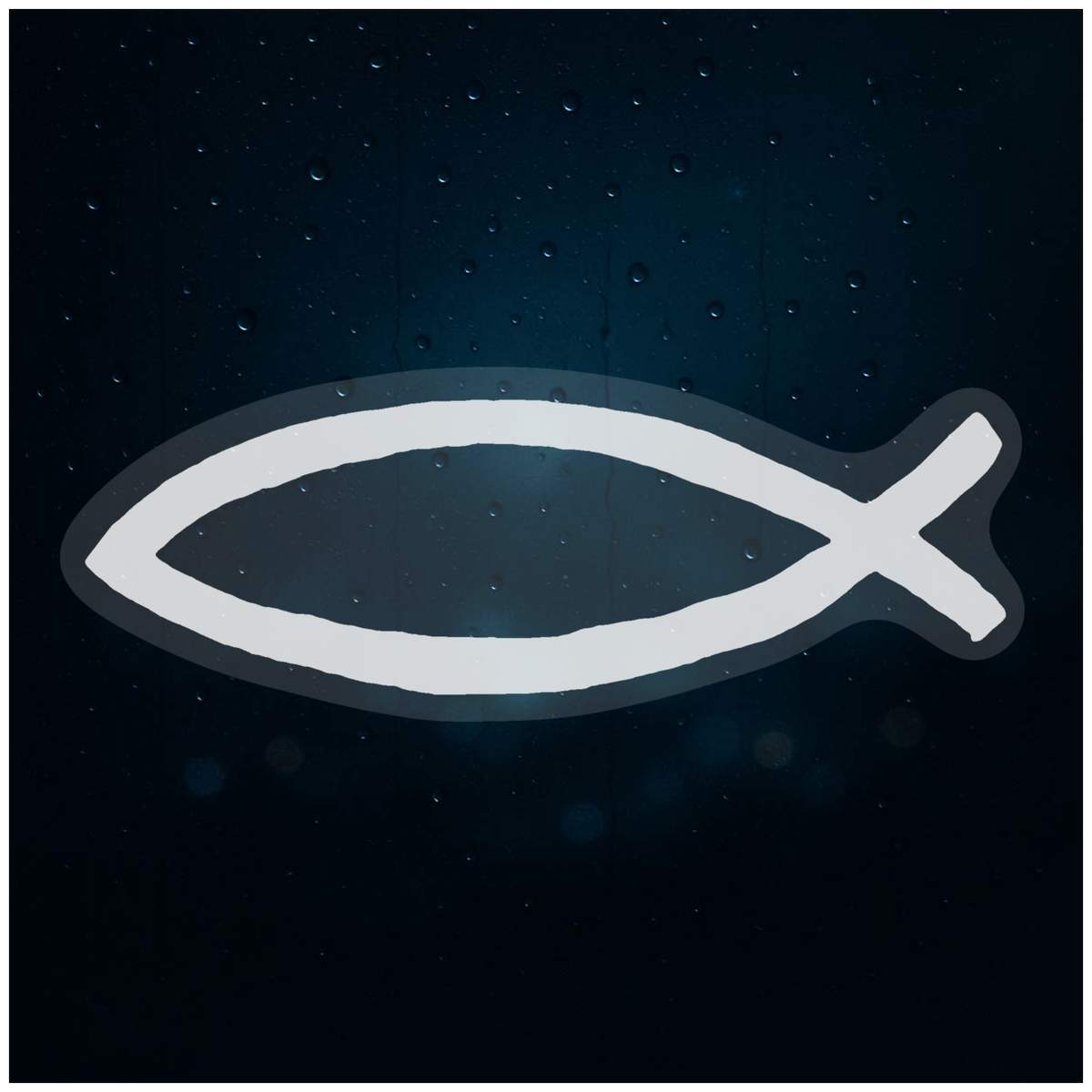 'Christian Fish' Static Window Clings / Stickers (WC024566)