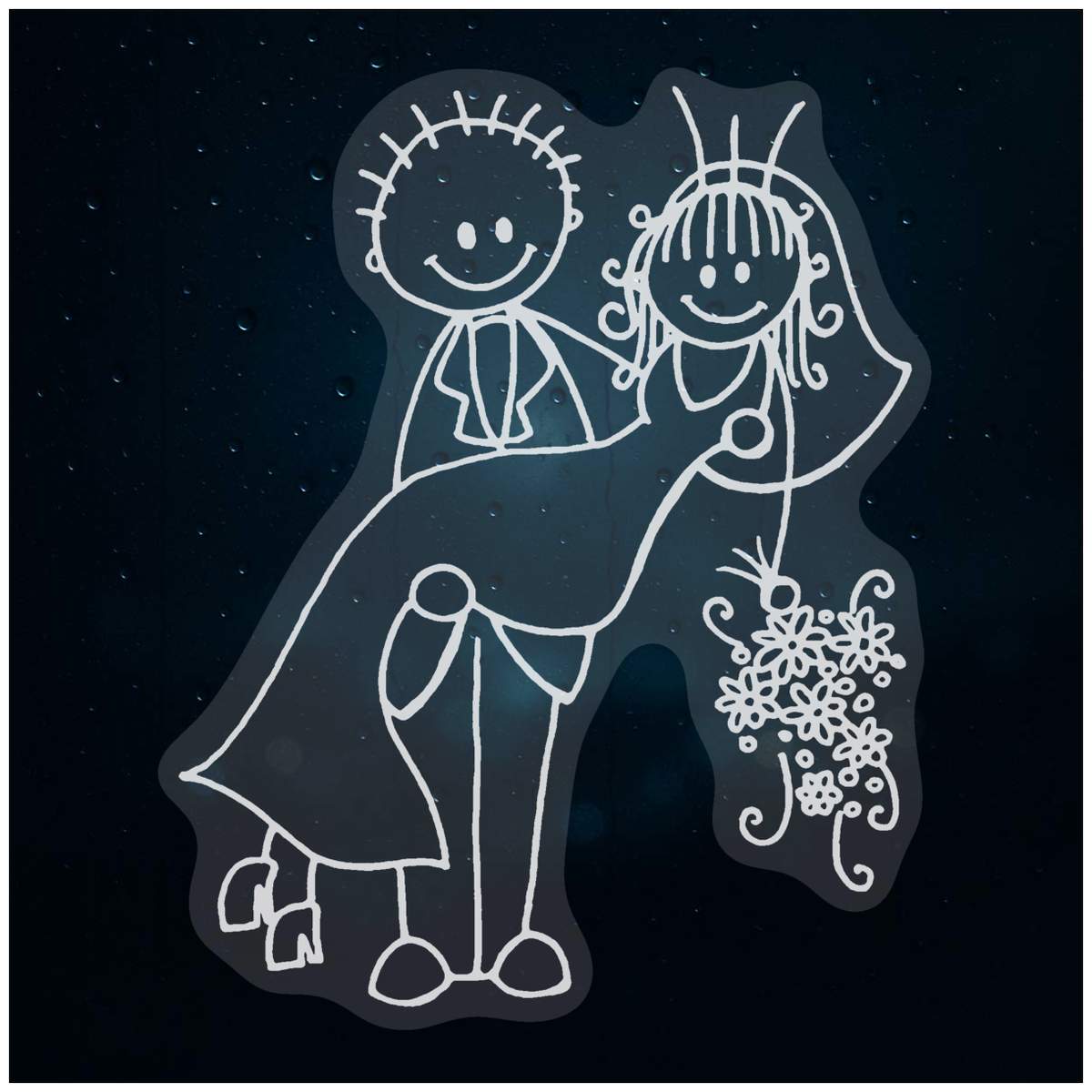 'Bride & Groom' Static Window Clings / Stickers (WC024591)