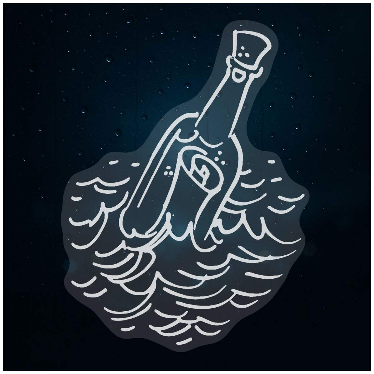 'Message In A Bottle' Static Window Clings / Stickers (WC025373)