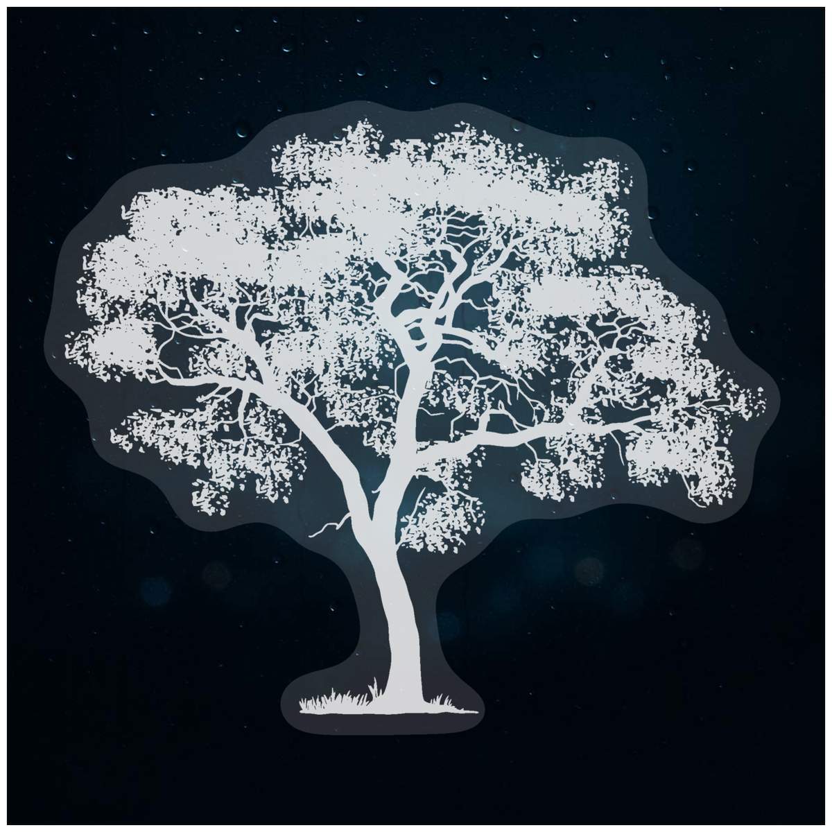 'Tree' Static Window Cling - White, 10cm - Reusable Removable Static Cling Decal for Mirrors, Glass Doors and Cars (WC00054445)
