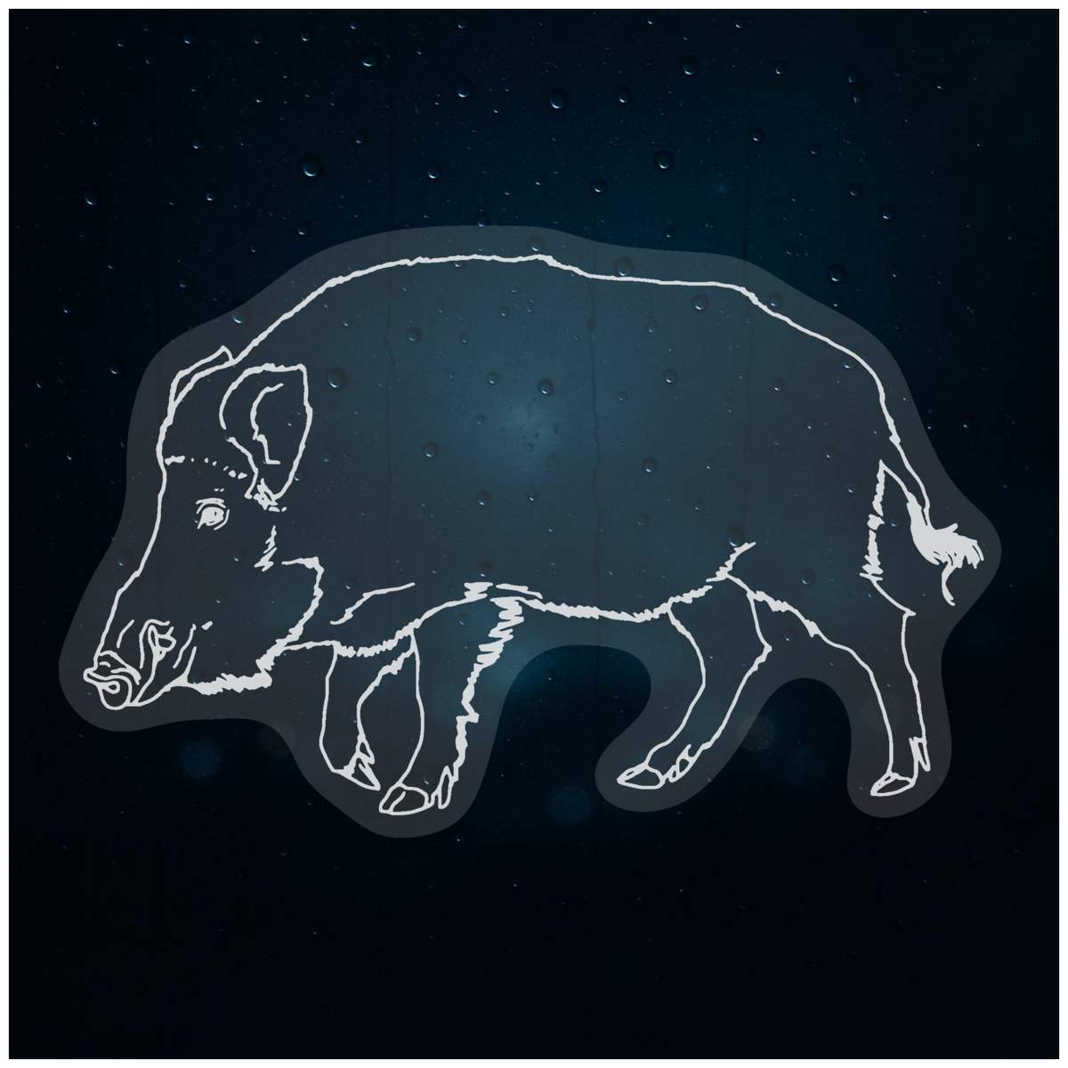 'Wild Boar' Static Window Clings / Stickers (WC027671)