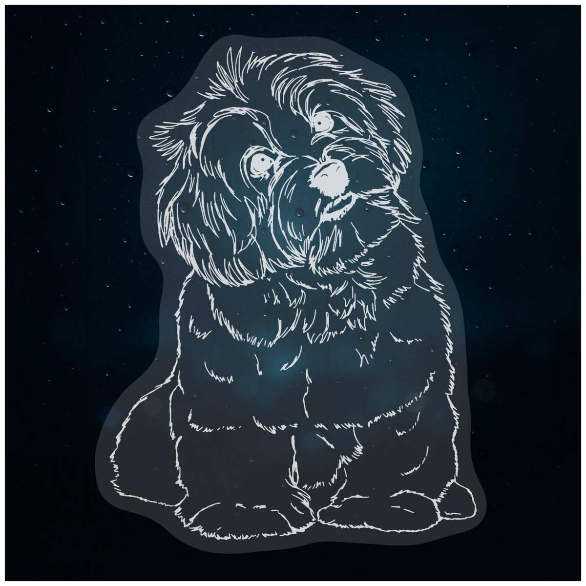 'Havanese Puppy' Static Window Clings / Stickers (WC028517)