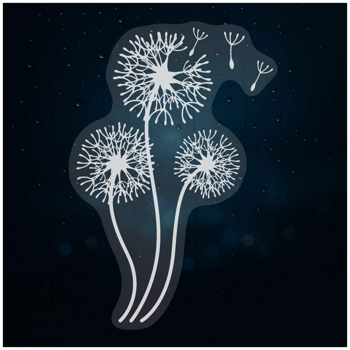 'Dandelion Clocks' Static Window Cling / Decal - Removable Decal for Mirrors, Glass Doors and Cars (WC029825)