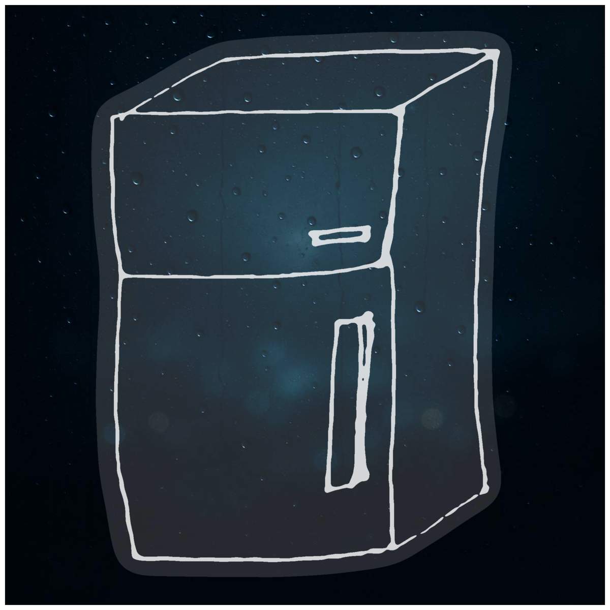 'Fridge Freezer' Static Window Cling / Decal - Removable Decal for Mirrors, Glass Doors and Cars (WC031042)