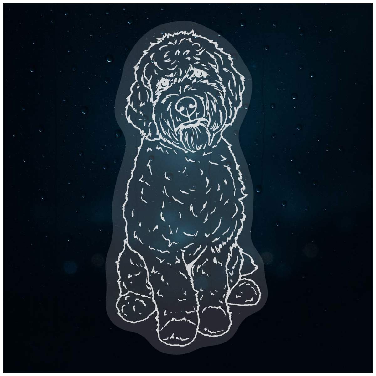 'Cavapoo' Static Window Cling / Decal - Removable Decal for Mirrors, Glass Doors and Cars (WC034914)