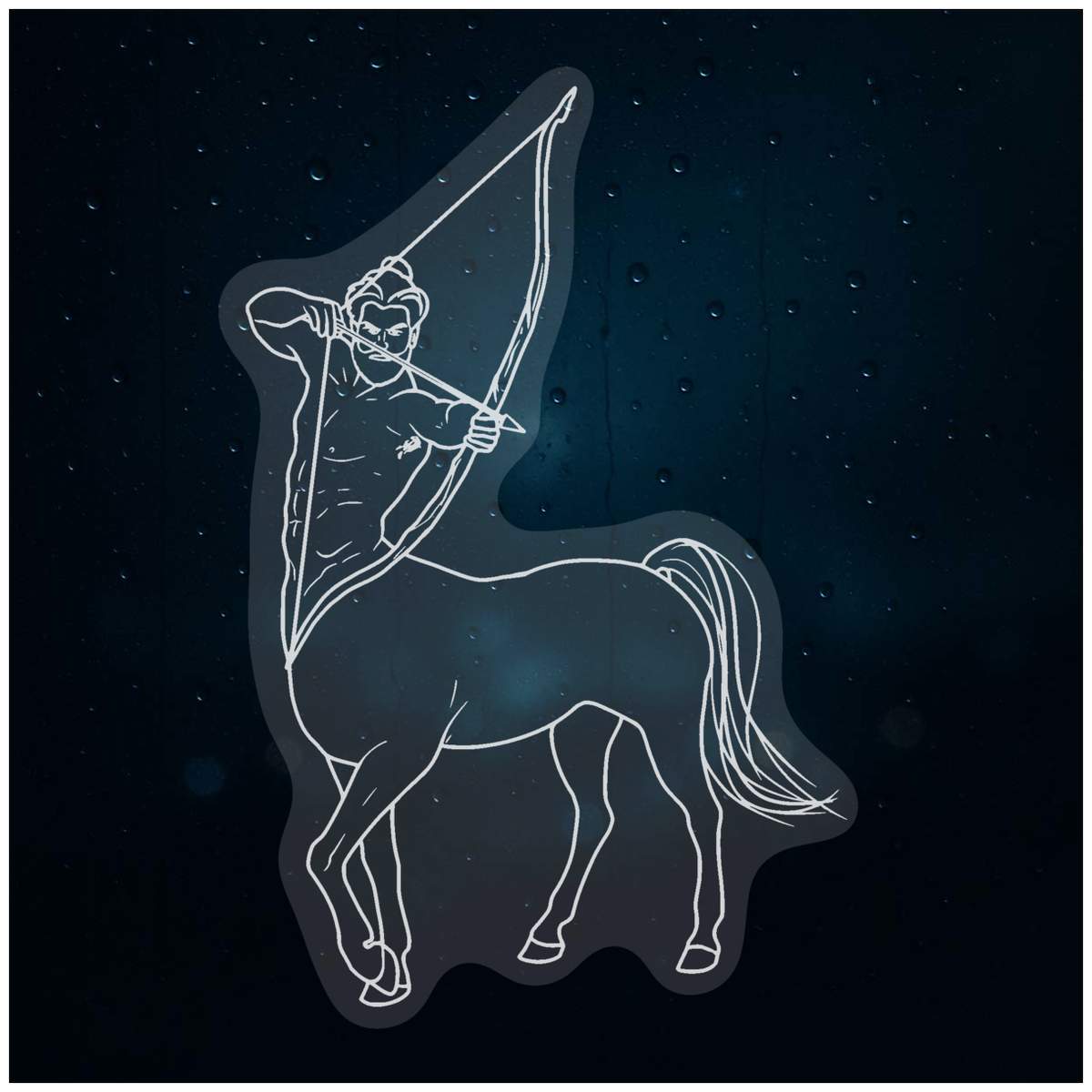 'Centaur' Static Window Cling / Decal - Removable Decal for Mirrors, Glass Doors and Cars (WC035768)