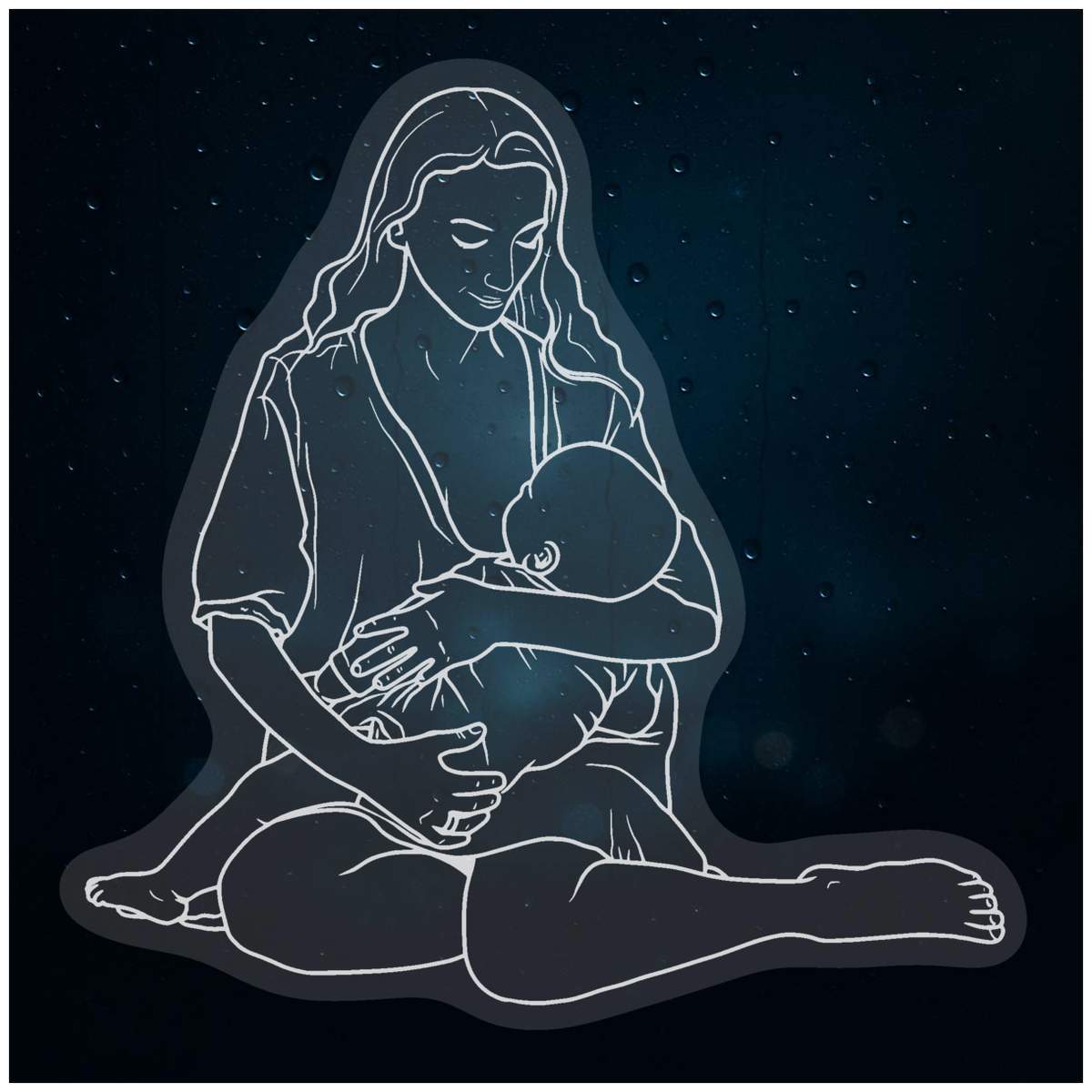 'Breastfeeding Mother' Static Window Cling / Decal - Removable Decal for Mirrors, Glass Doors and Cars (WC035790)