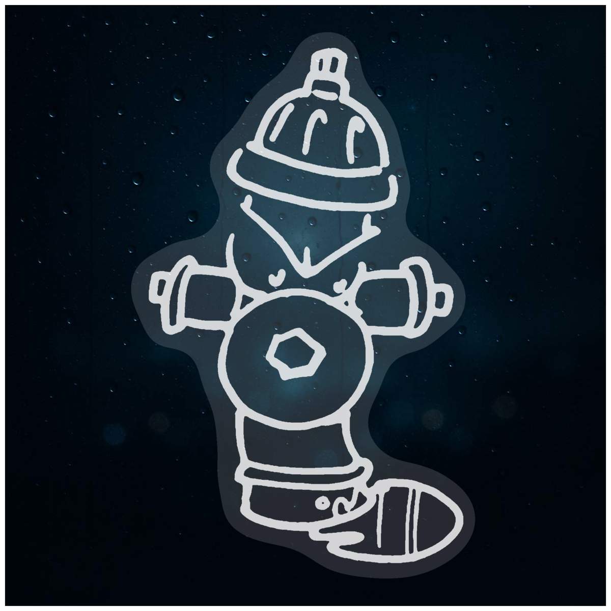 'Leaking Fire Hydrant' Static Window Clings / Stickers (WC037855)