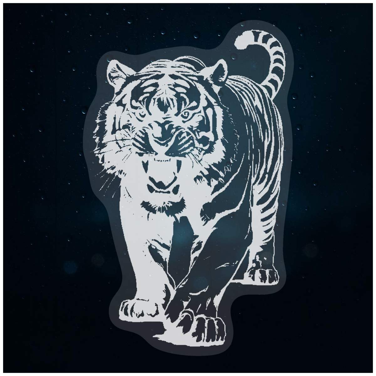 'Roaring Tiger' Static Window Clings / Stickers (WC044831)