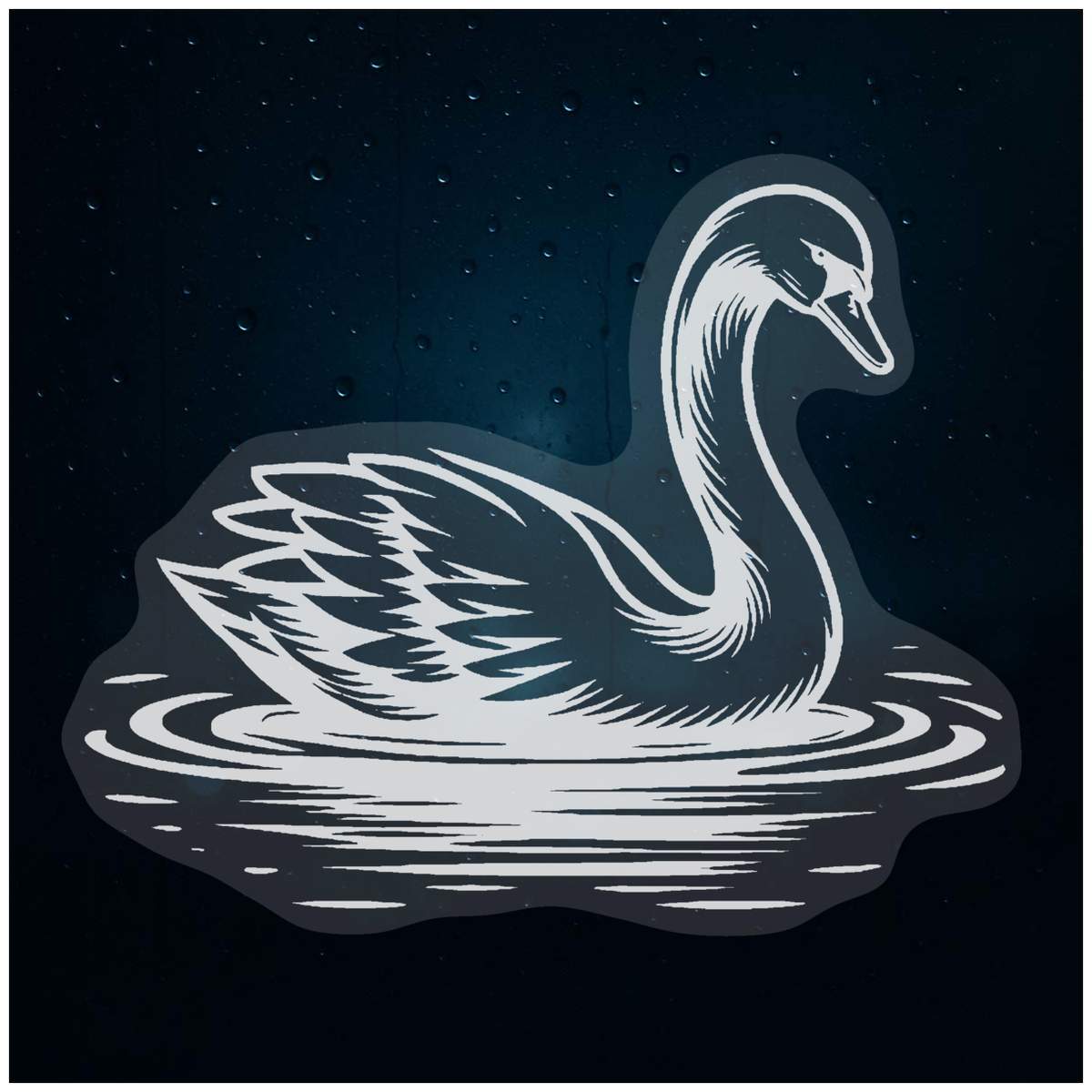 'Graceful Swan' Static Window Clings / Stickers (WC047069)