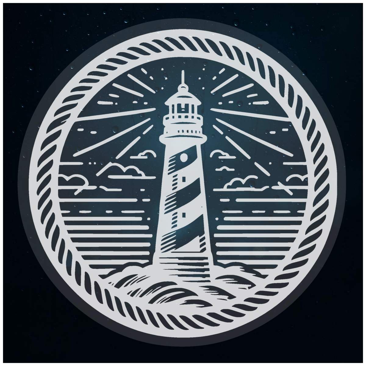 'Lighthouse And Rope' Static Window Cling / Decal - Removable Decal for Mirrors, Glass Doors and Cars (WC047595)