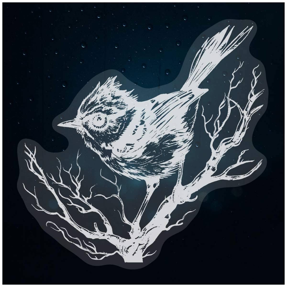 'Wren Bird on Branch' Static Window Clings / Stickers (WC047885)