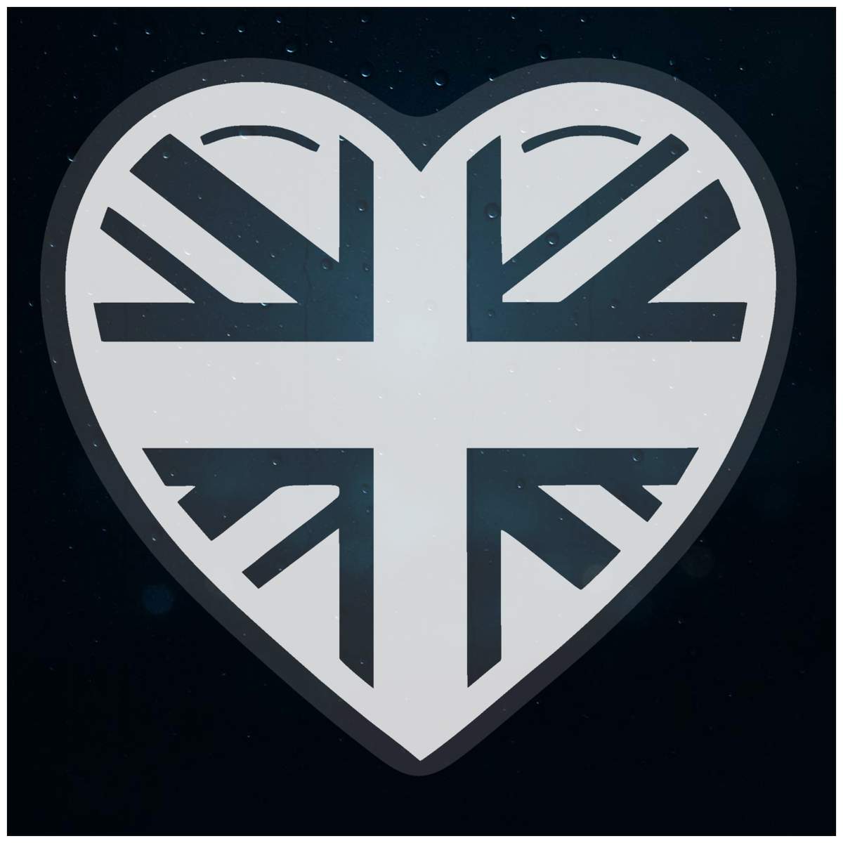 'Union Jack Heart' Static Window Clings / Stickers (WC047944)