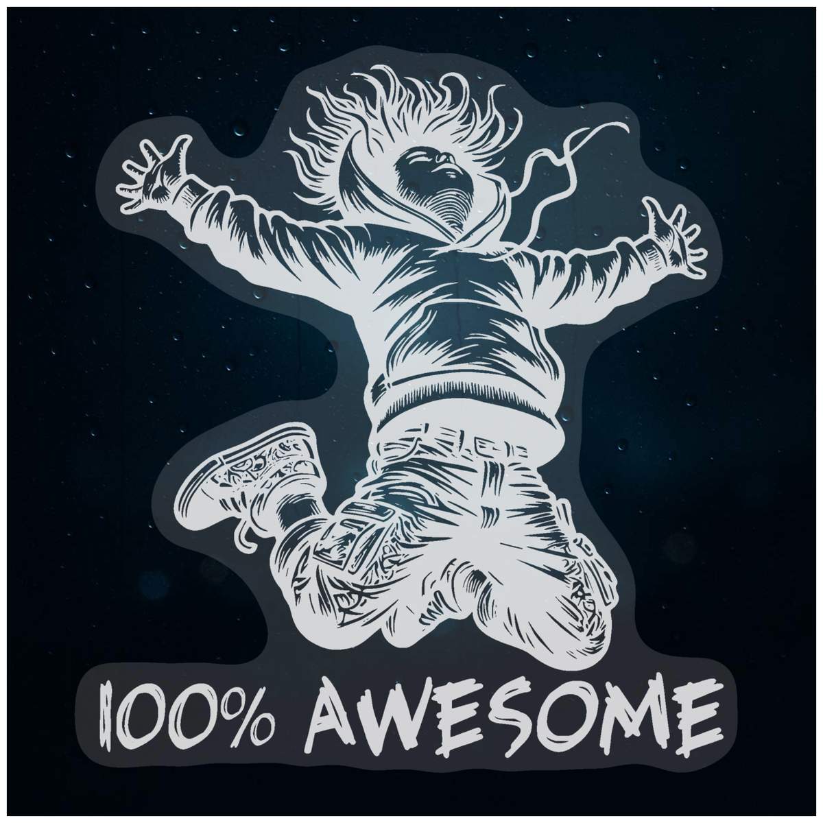 'Awesome Kid' Static Window Clings / Stickers (WC048326)
