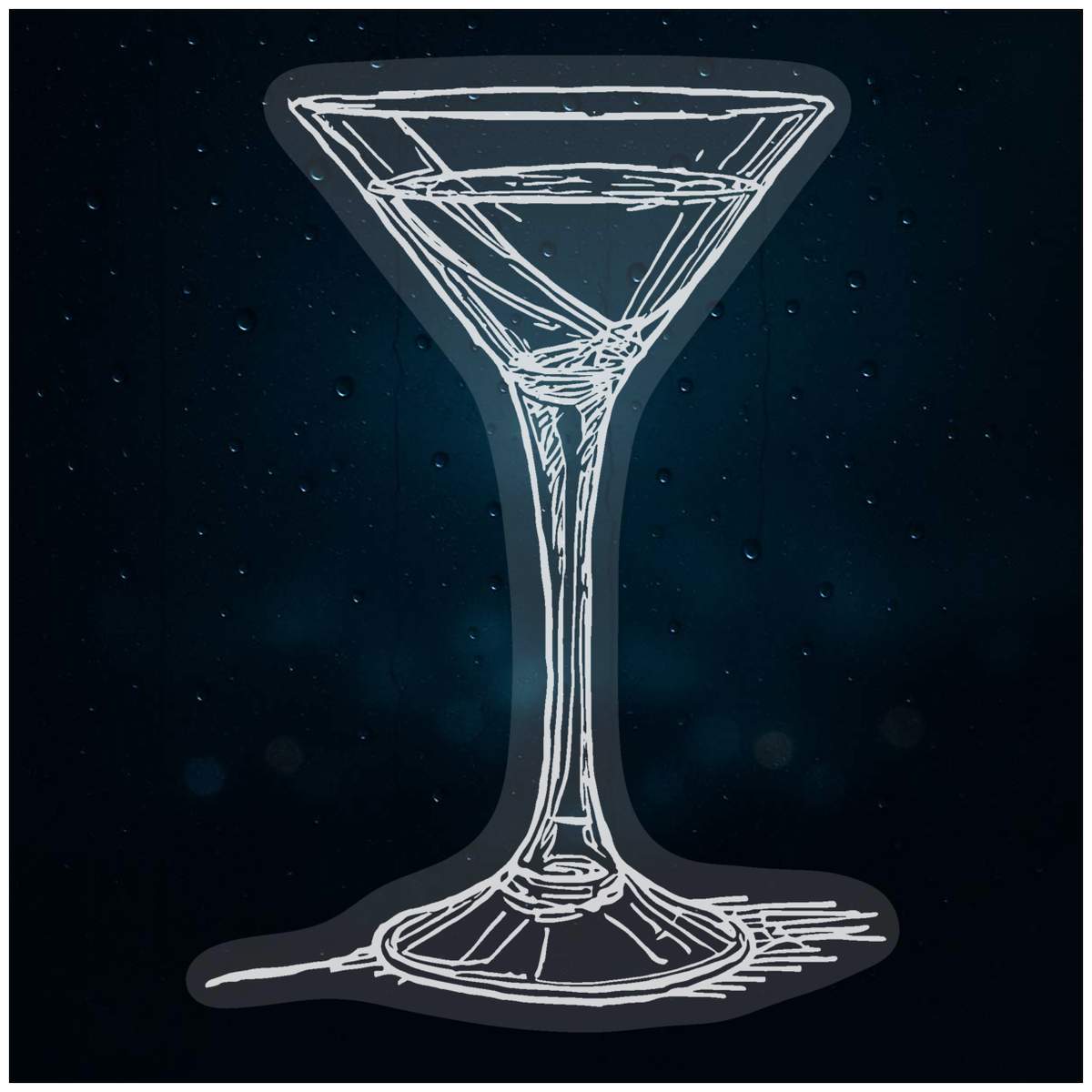 'Cocktail Glass' Static Window Clings / Stickers (WC048523)