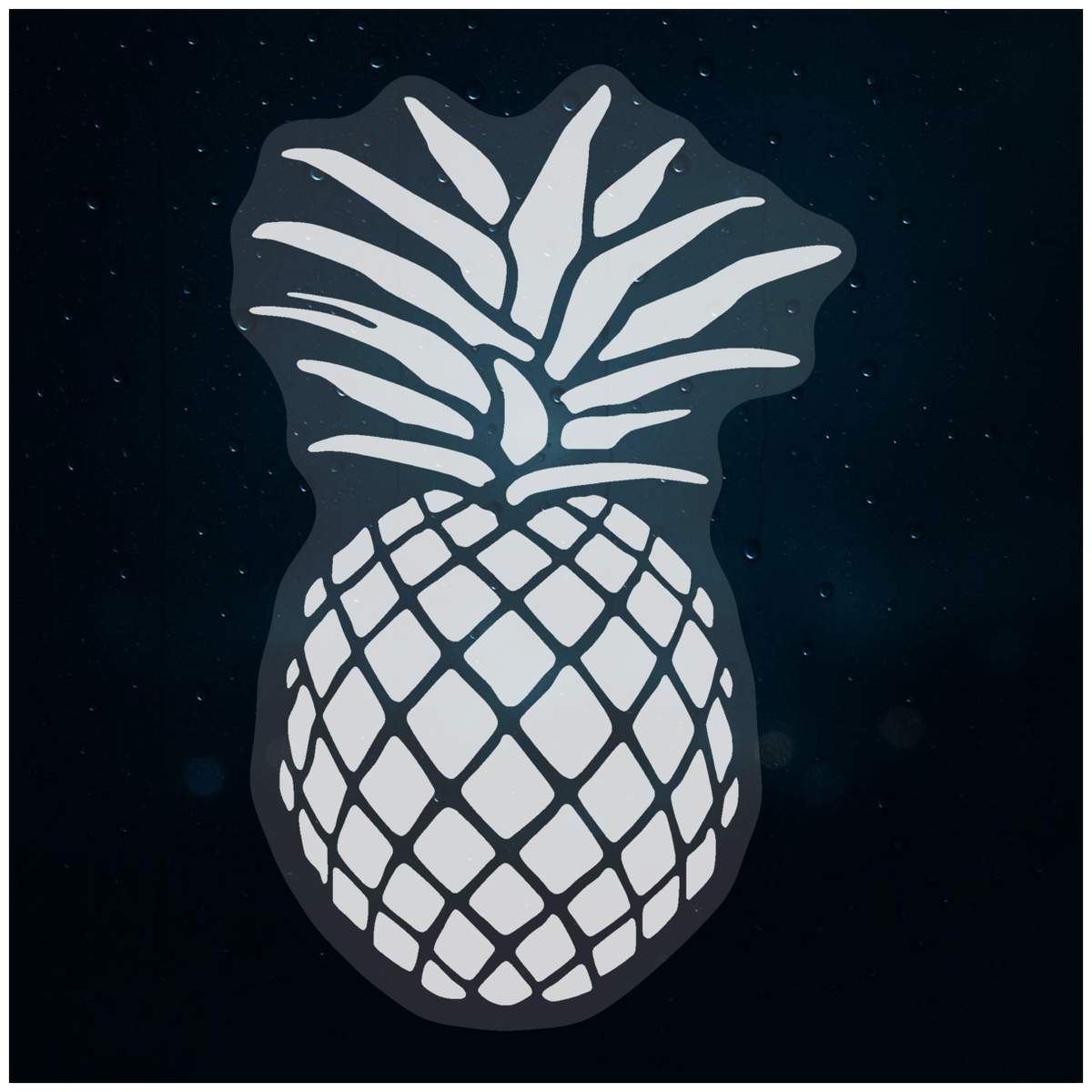 'Stylised Pineapple' Static Window Clings / Stickers (WC048740)