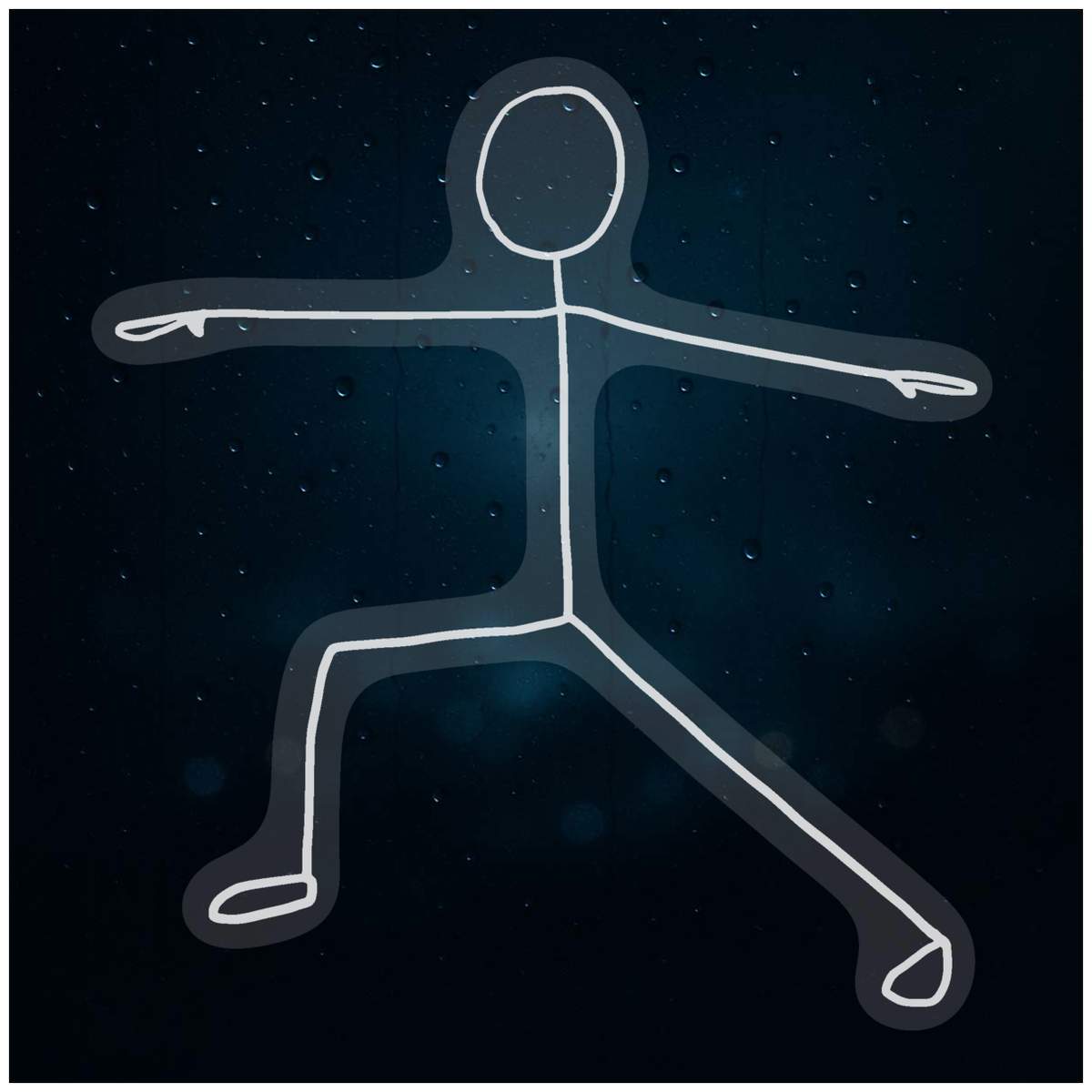 'Yoga Warrior II Pose' Static Window Clings / Stickers (WC050307)