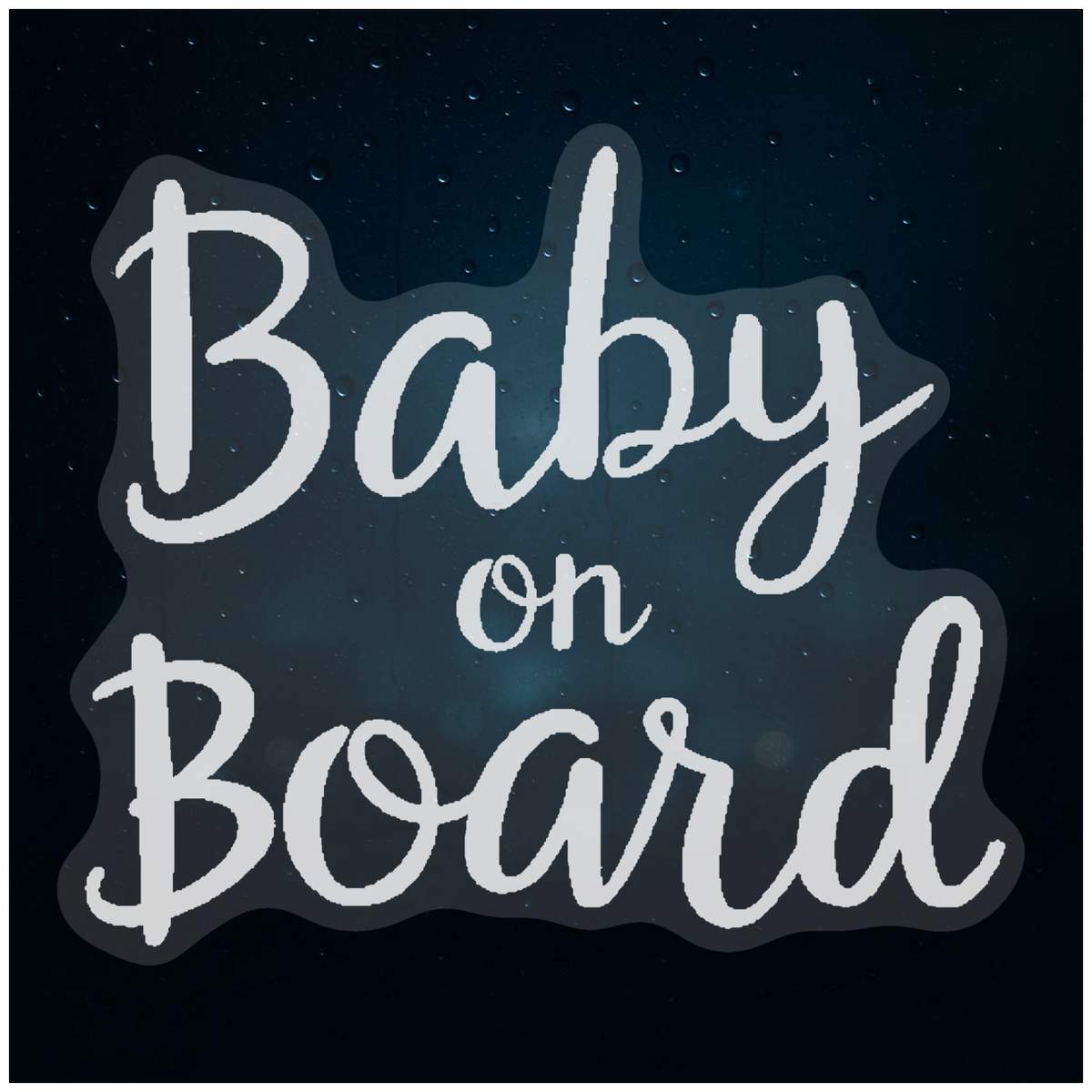 Small 100mm 'Baby On Board' Clear Static Window Cling Sticker / Decal (White) (WC00118524)