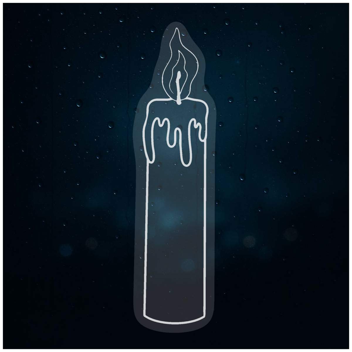 'Lit Candle' Static Window Clings / Stickers (WC051152)