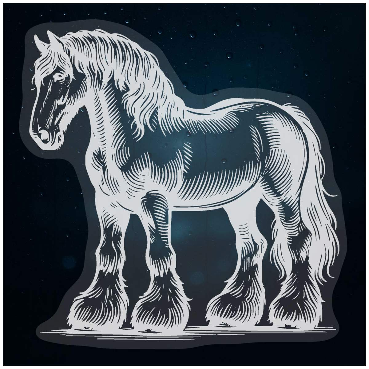 'Clydesdale Horse' Static Window Clings / Stickers (WC051624)