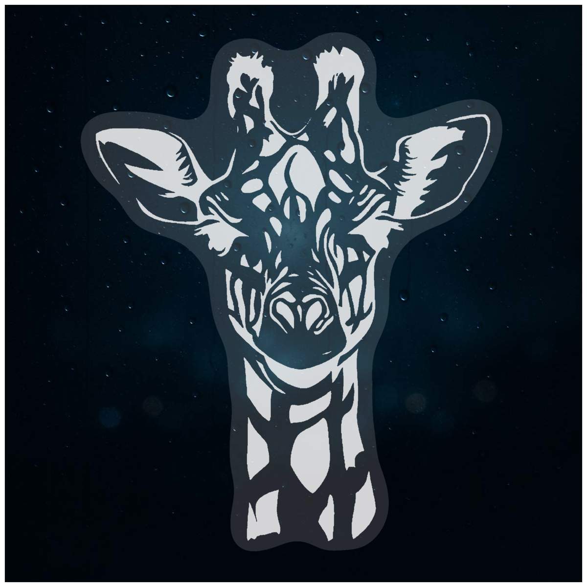 'Giraffe Portrait' Static Window Clings / Stickers (WC052378)