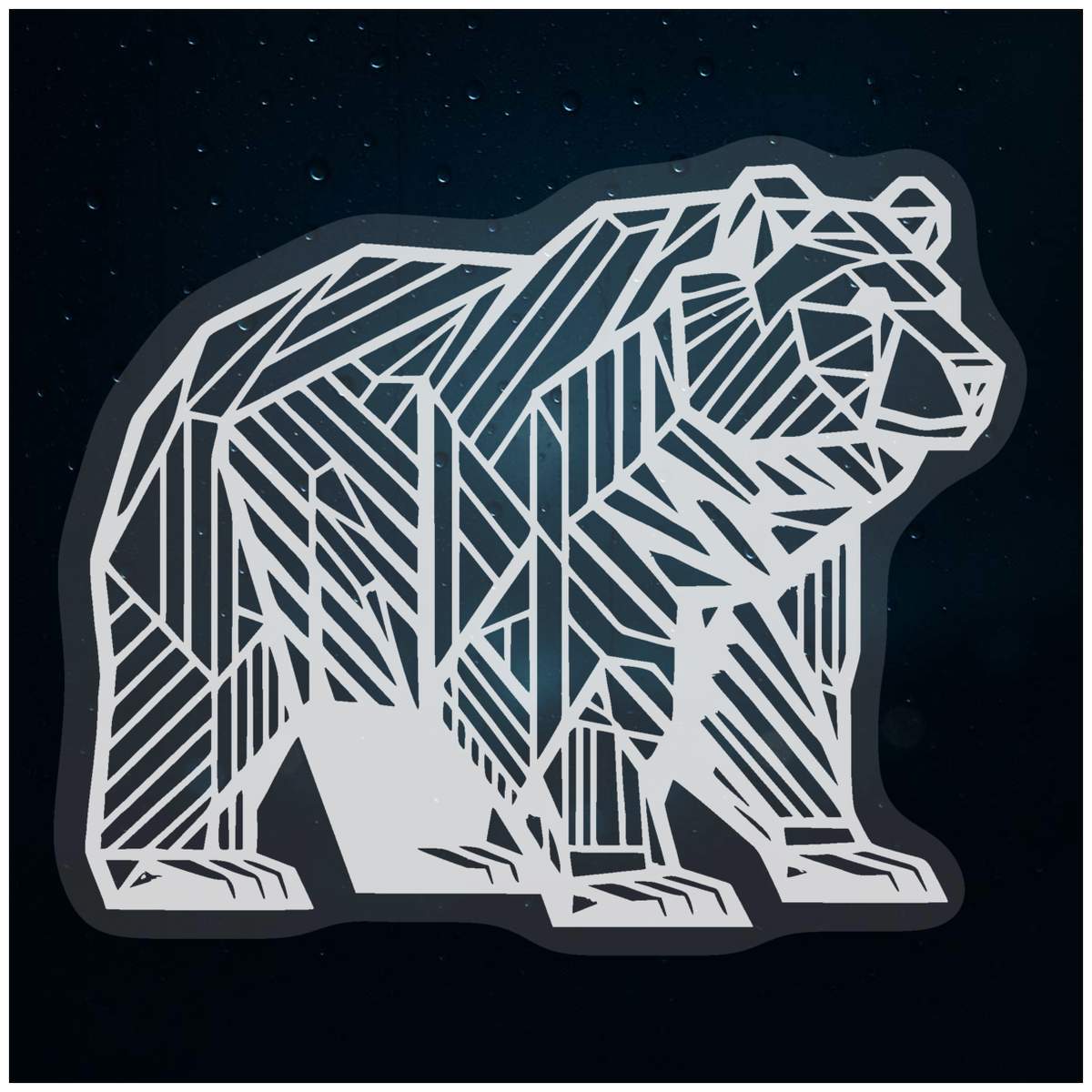 'Geometric Bear' Static Window Clings / Stickers (WC052644)
