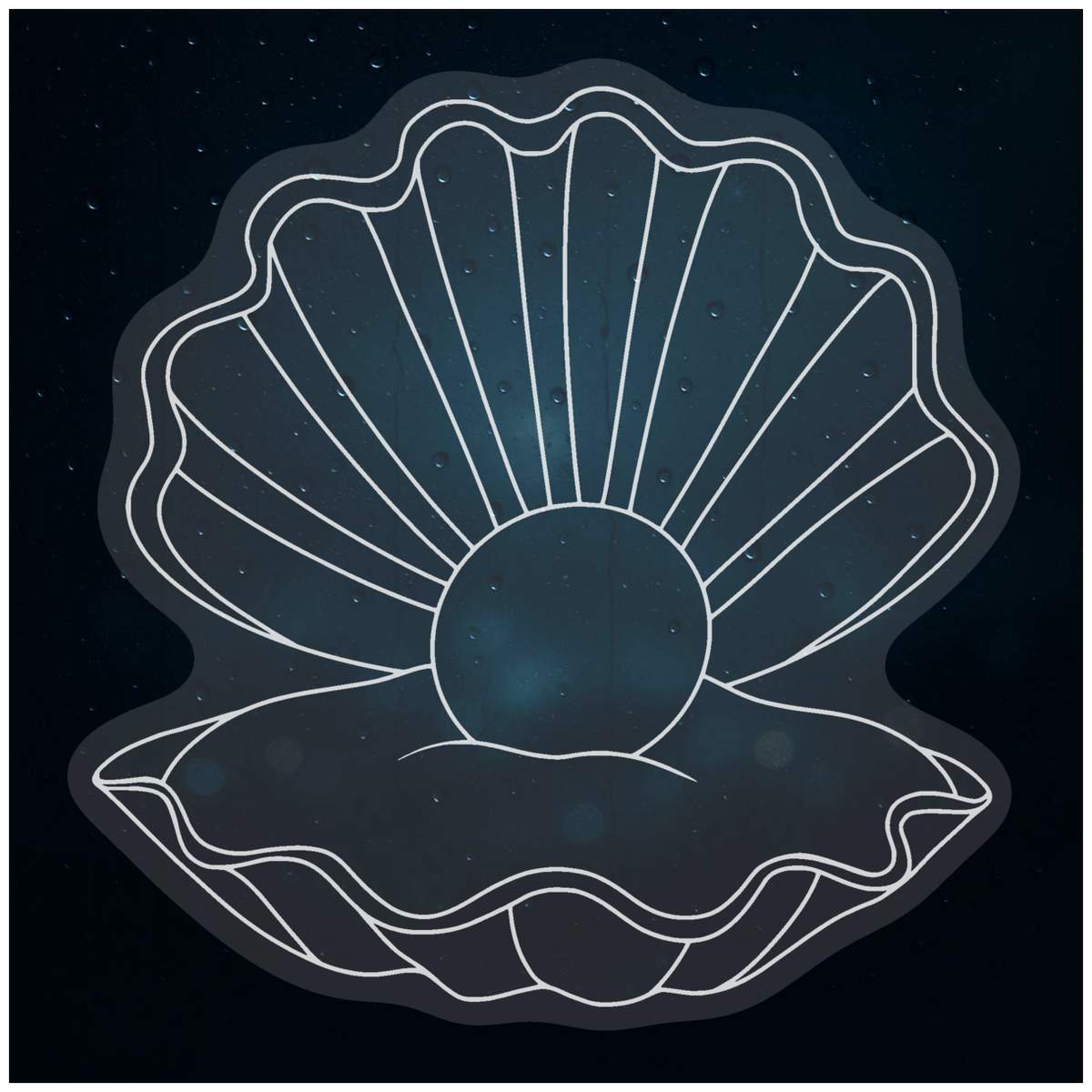 'Pearl in Shell' Static Window Clings / Stickers (WC053559)