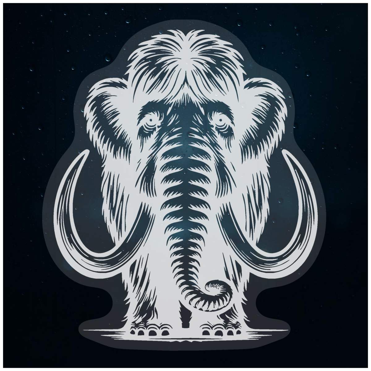 'Cute Baby Mammoth' Static Window Clings / Stickers (WC053656)