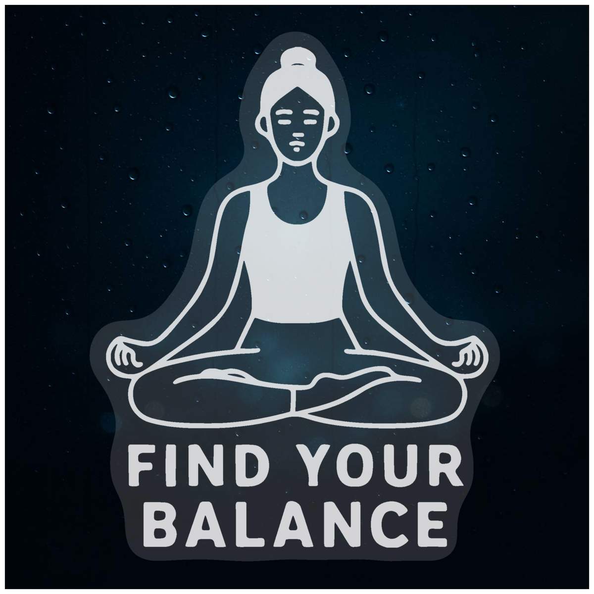 'Yoga Balance Meditation' Static Window Clings / Stickers (WC055306)