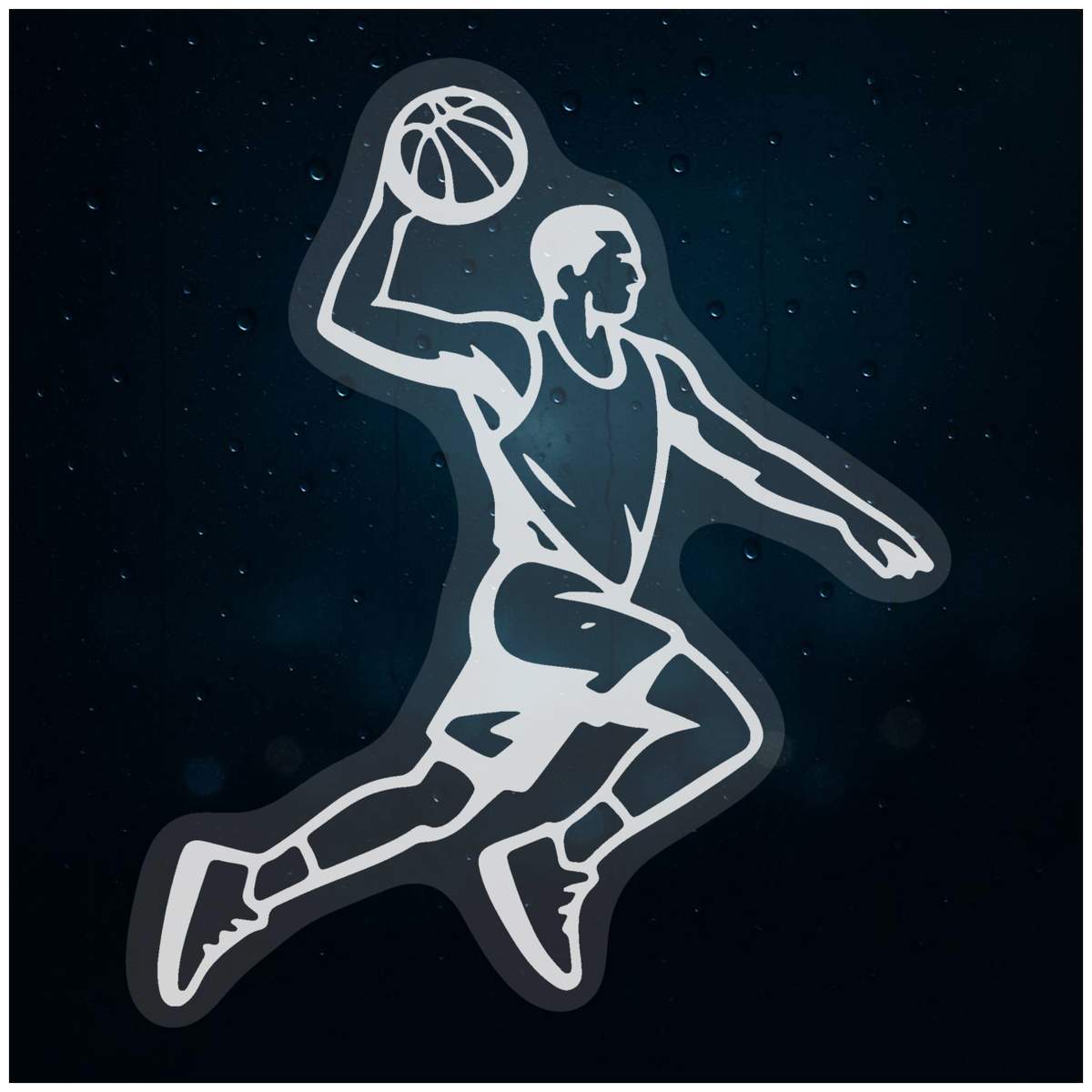 'Basketball Player Dunk' Static Window Clings / Stickers (WC055382)