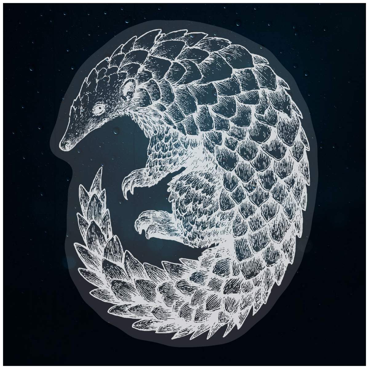 'Gritty Pangolin' Static Window Clings / Stickers (WC055597)