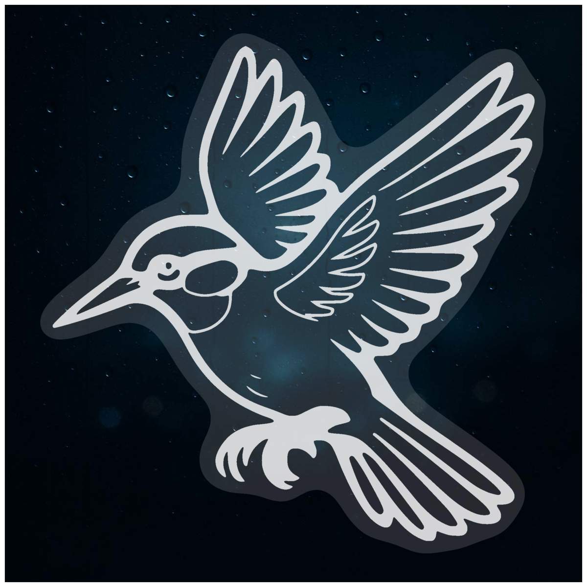 'Flying Kingfisher' Static Window Clings / Stickers (WC055725)