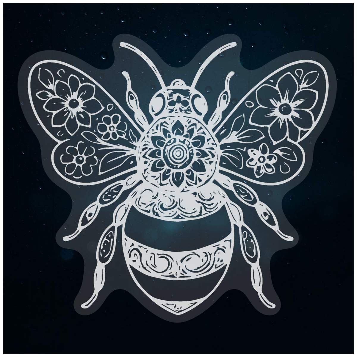 'Bumble Bee Mandala' Static Window Clings / Stickers (WC057022)