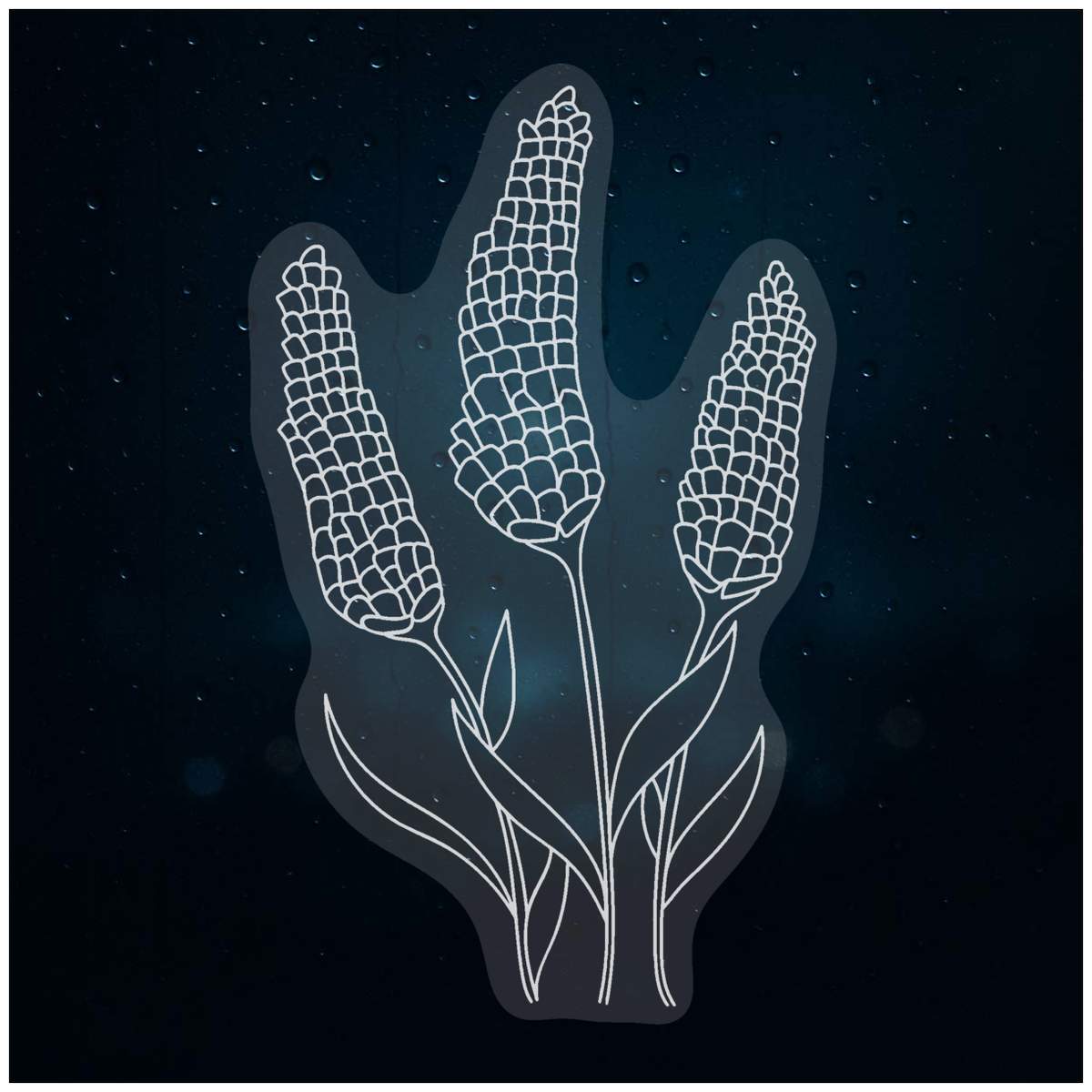 'Lavender Stem' Static Window Clings / Stickers (WC057254)