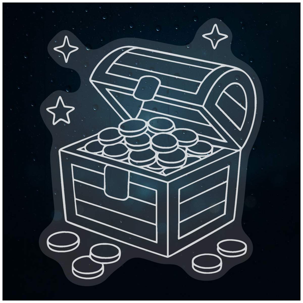 'Pirate Treasure Chest' Static Window Clings / Stickers (WC057512)