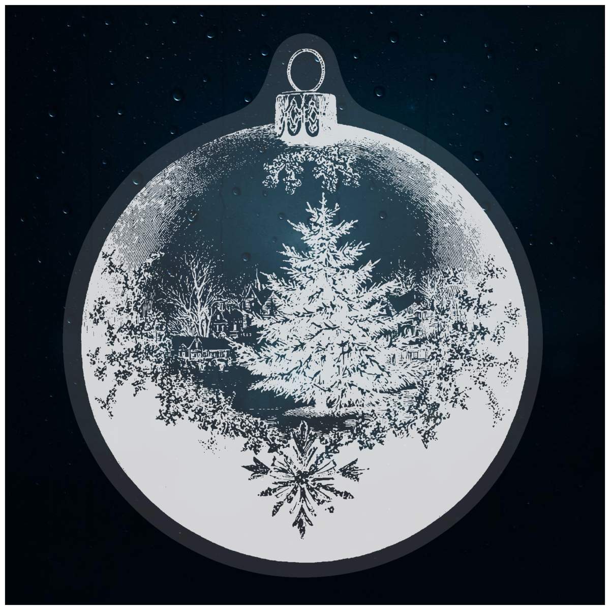 'Christmas Bauble ' Static Window Clings / Stickers (WC057608)