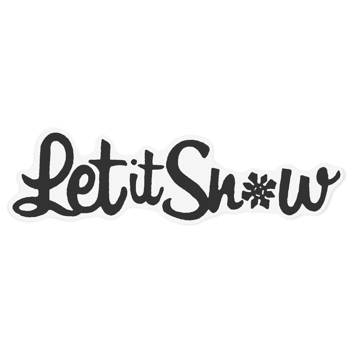 'Let It Snow' Static Window Cling - Black, 72cm - Reusable Removable Static Cling Decal for Mirrors, Glass Doors and Cars (WC00138824)