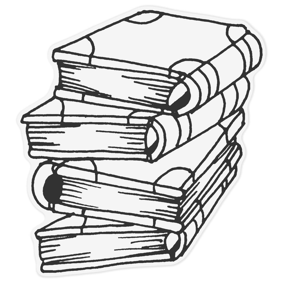 Extra Large 720mm 'Books' Clear Static Window Cling Sticker / Decal (Black) (WC00139234)