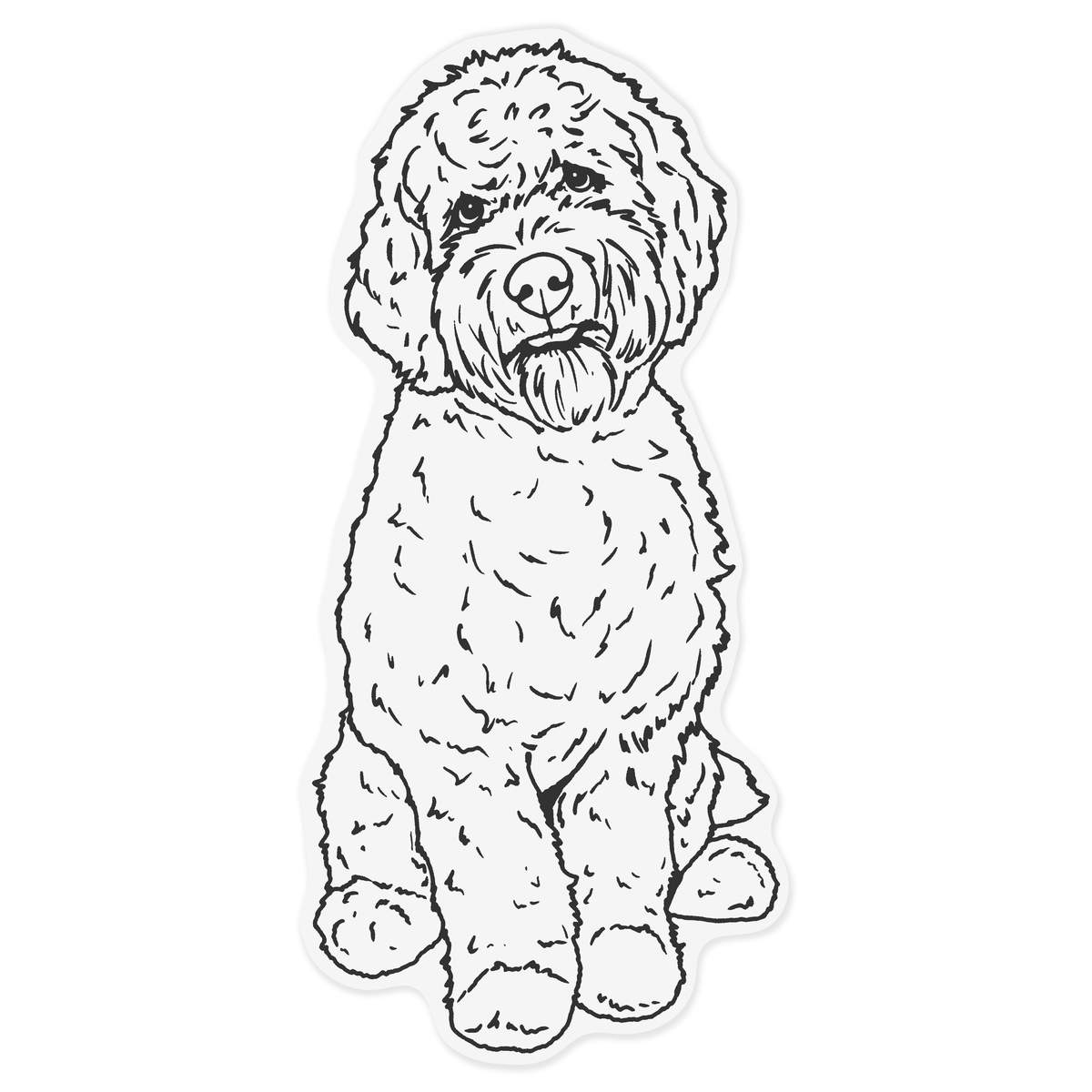 'Cavapoo' Static Window Cling - Black, 72cm - Reusable Removable Static Cling Decal for Mirrors, Glass Doors and Cars (WC00149813)