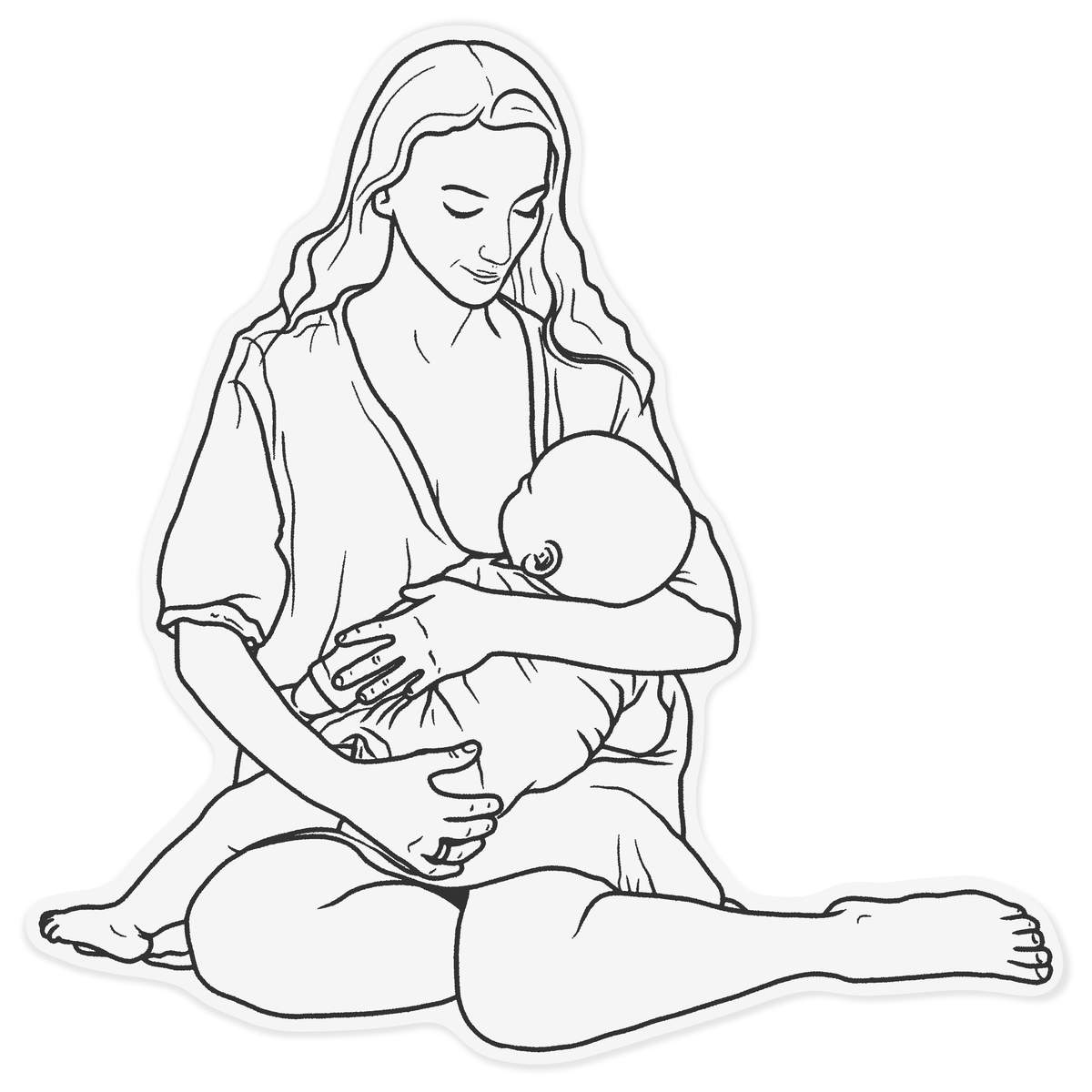 'Breastfeeding Mother' Static Window Cling - Black, 72cm - Reusable Removable Static Cling Decal for Mirrors, Glass Doors and Cars (WC00150287)