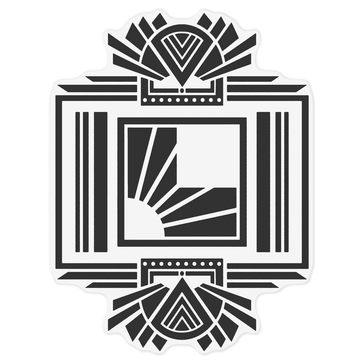 'Art Deco Shapes' Static Window Cling - Black, 72cm - Reusable Removable Static Cling Decal for Mirrors, Glass Doors and Cars (WC00151329)