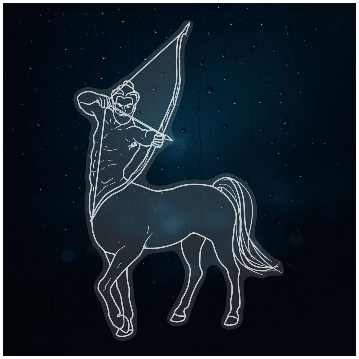 'Centaur' Static Window Cling - White, 72cm - Reusable Removable Static Cling Decal for Mirrors, Glass Doors and Cars (WC00150270)
